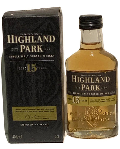 Highland Park 15 Year Old Single Malt Scotch Whisky Miniature