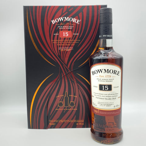 Bowmore 15 Year Old - Limited Edition Bottle & Glass Pack